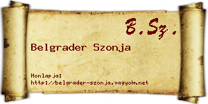 Belgrader Szonja névjegykártya